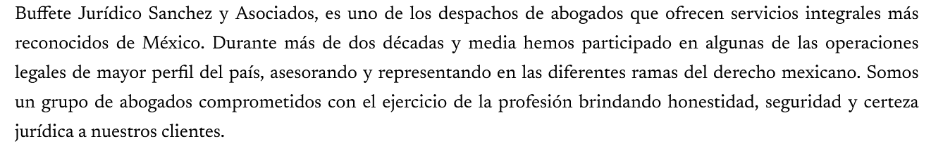 Buffete Jurídico Sanchez y Asociados